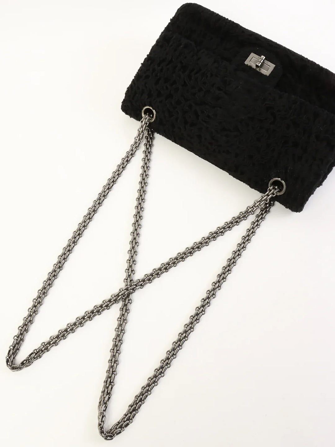Chanel Around 2008 Made 2.55 Chain Shoulder Bag Black
