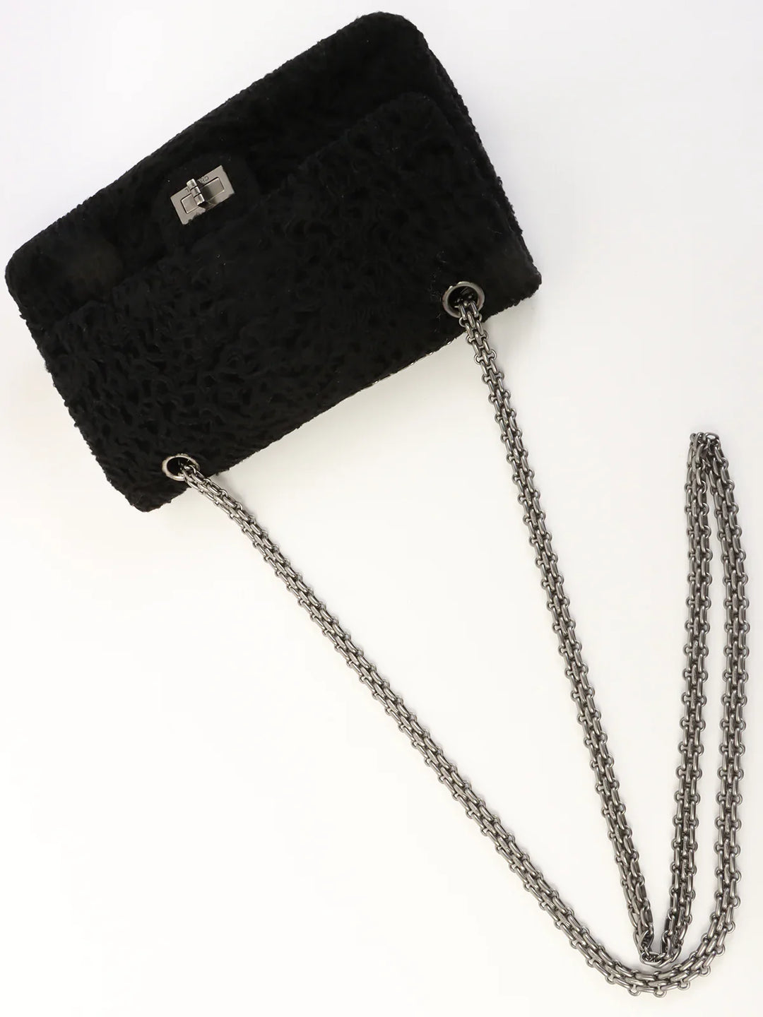 Chanel Around 2008 Made 2.55 Chain Shoulder Bag Black