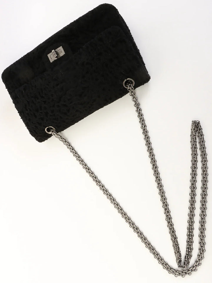 Chanel Around 2008 Made 2.55 Chain Shoulder Bag Black