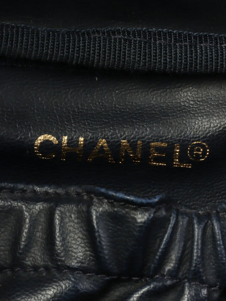 Chanel Around 1997 Made Denim Cc Mark Stitch Vanity Indigo