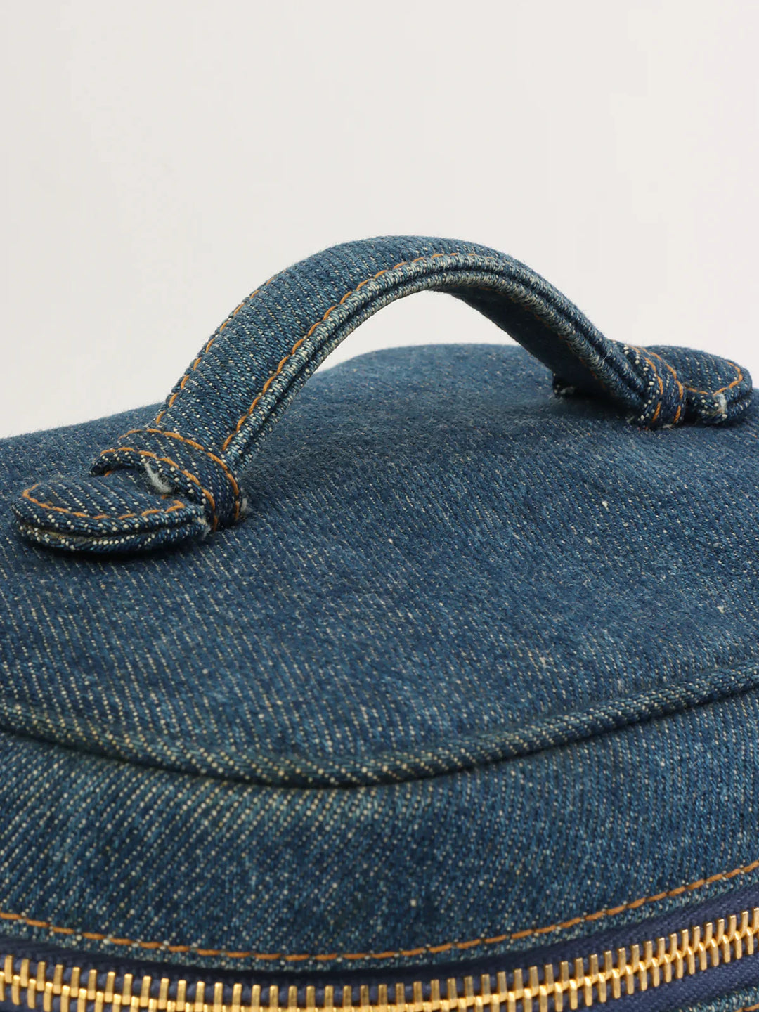 Chanel Around 1997 Made Denim Cc Mark Stitch Vanity Indigo