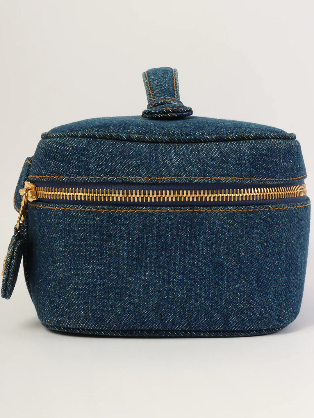 Chanel Around 1997 Made Denim Cc Mark Stitch Vanity Indigo