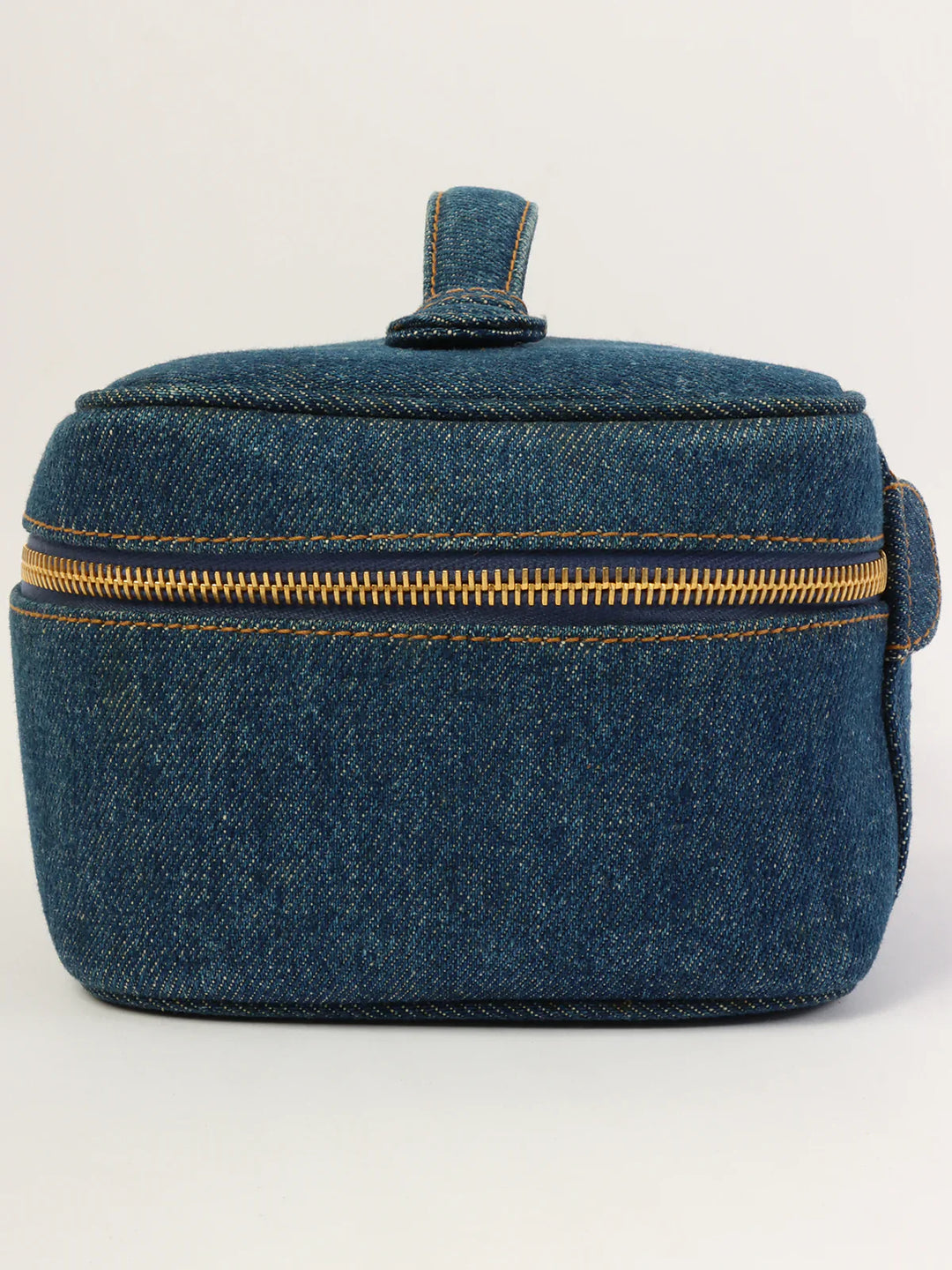 Chanel Around 1997 Made Denim Cc Mark Stitch Vanity Indigo