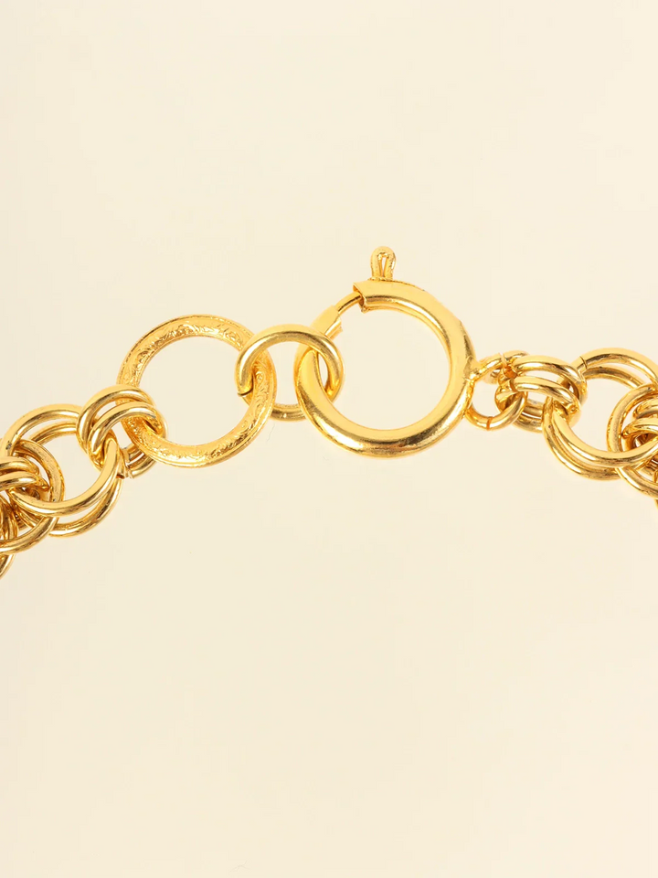 Chanel Bird Cage Cc Mark Swing Necklace Gold