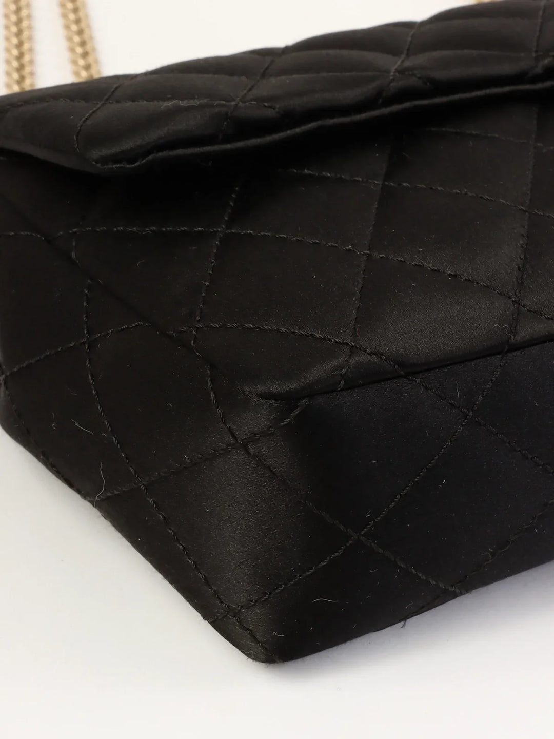 Chanel Around 2008 Made Silk Satin Gripoix Turn-Lock Chain Bag Black/Gold/Multi