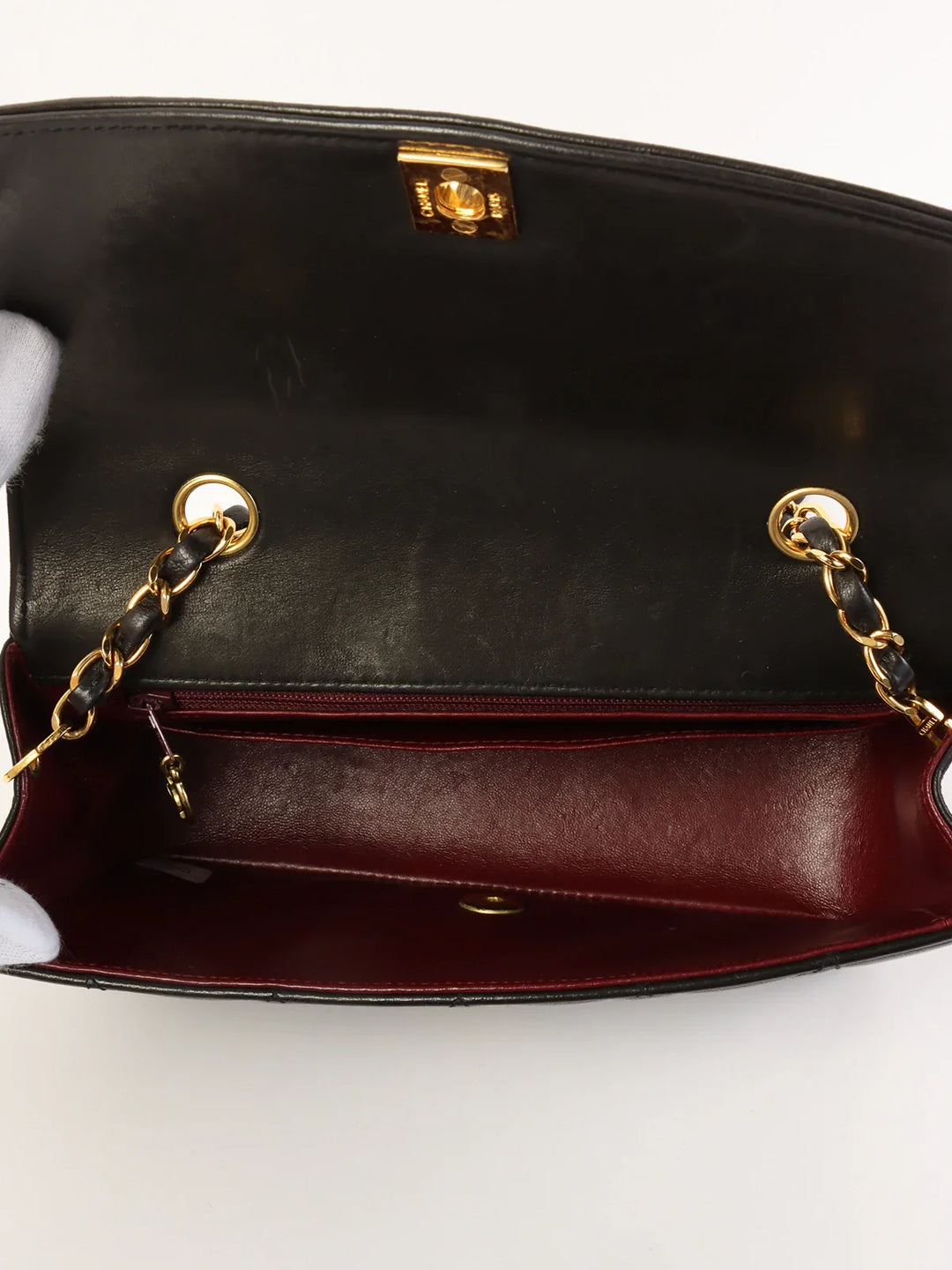 Chanel Around 1992 Made Diana New Chain Bag 22Cm Black
