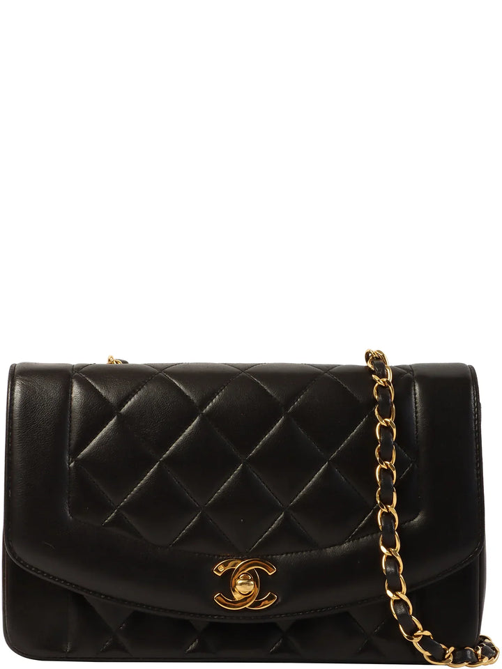 Chanel Around 1992 Made Diana New Chain Bag 22Cm Black