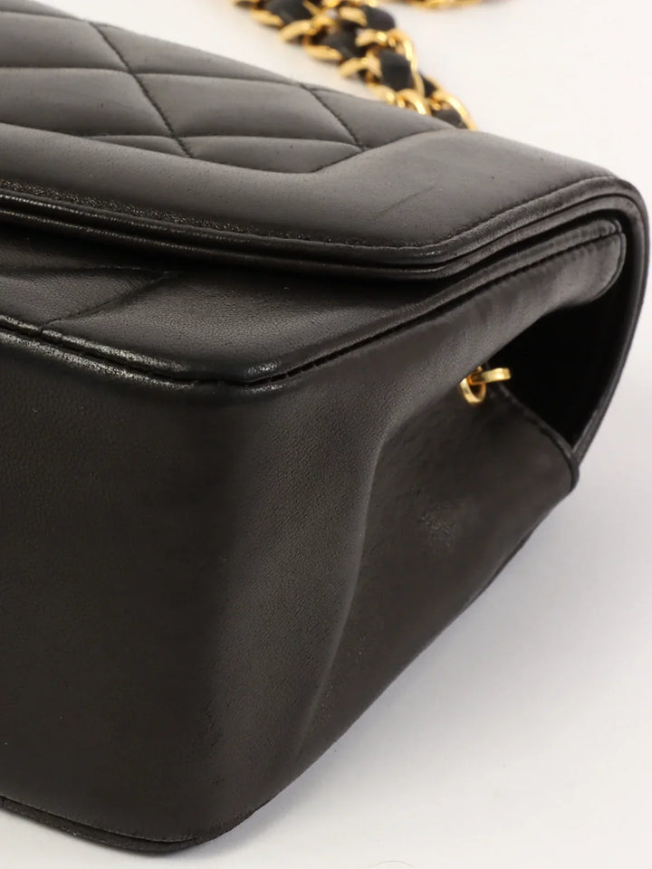 Chanel Around 1992 Made Diana New Chain Bag 22Cm Black