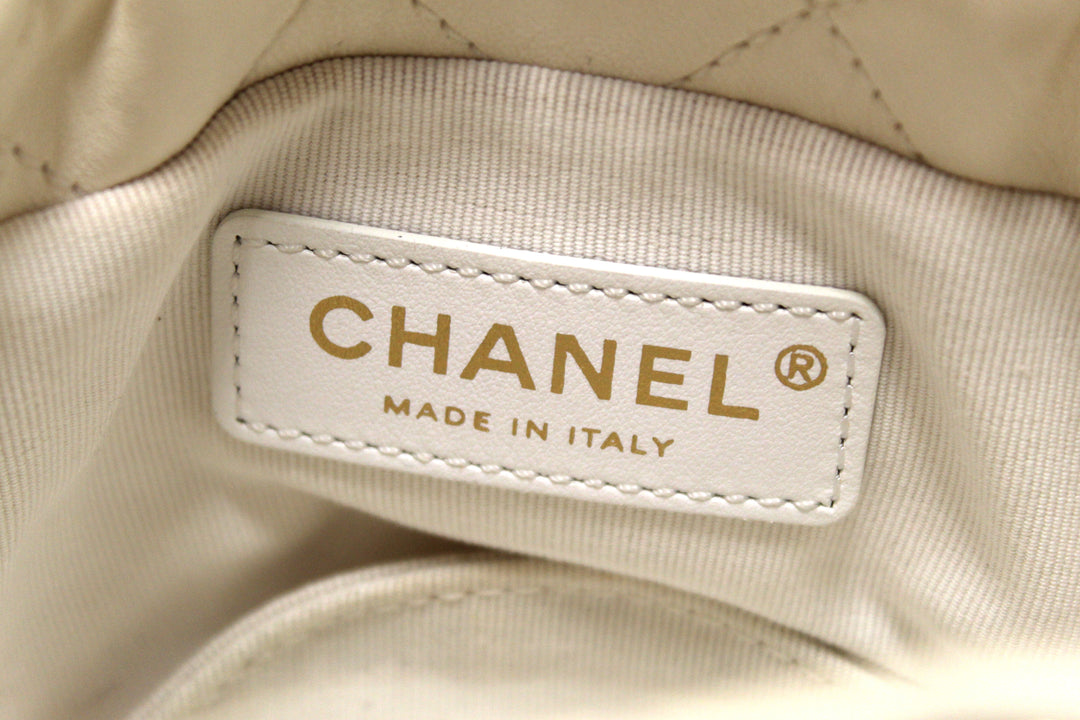 Top Quality Chanel Quilted Lambskin with Pearls Mini Drawstring Bucket Bag