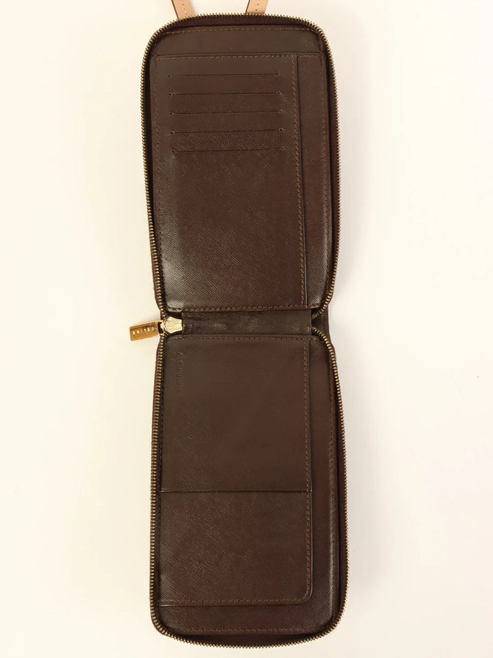 Celine Macadam Pattern Shoulder Wallet Brown