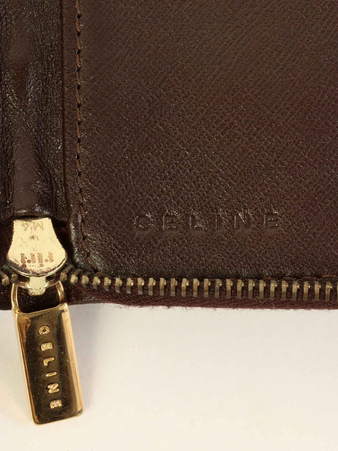 Celine Macadam Pattern Shoulder Wallet Brown