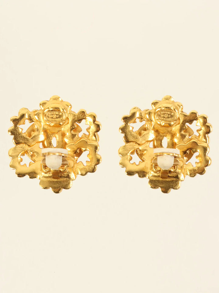 Chanel 1996 Made Design Cutout Cc Mark Earring
