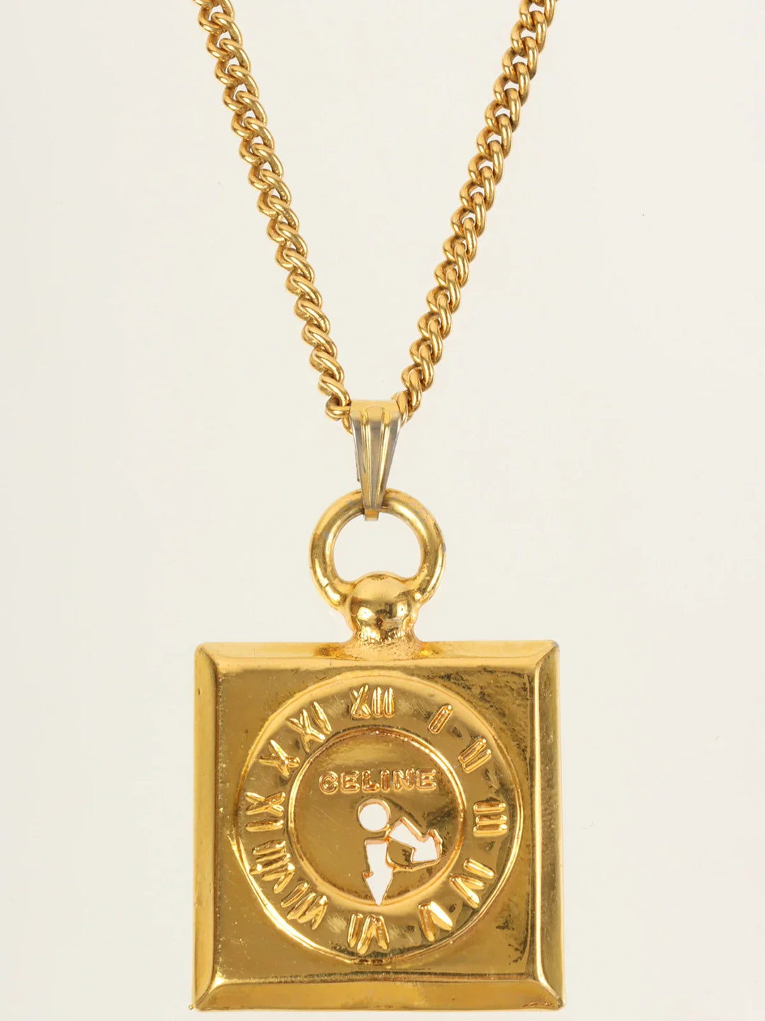 Celine Watch Motif Necklace Gold