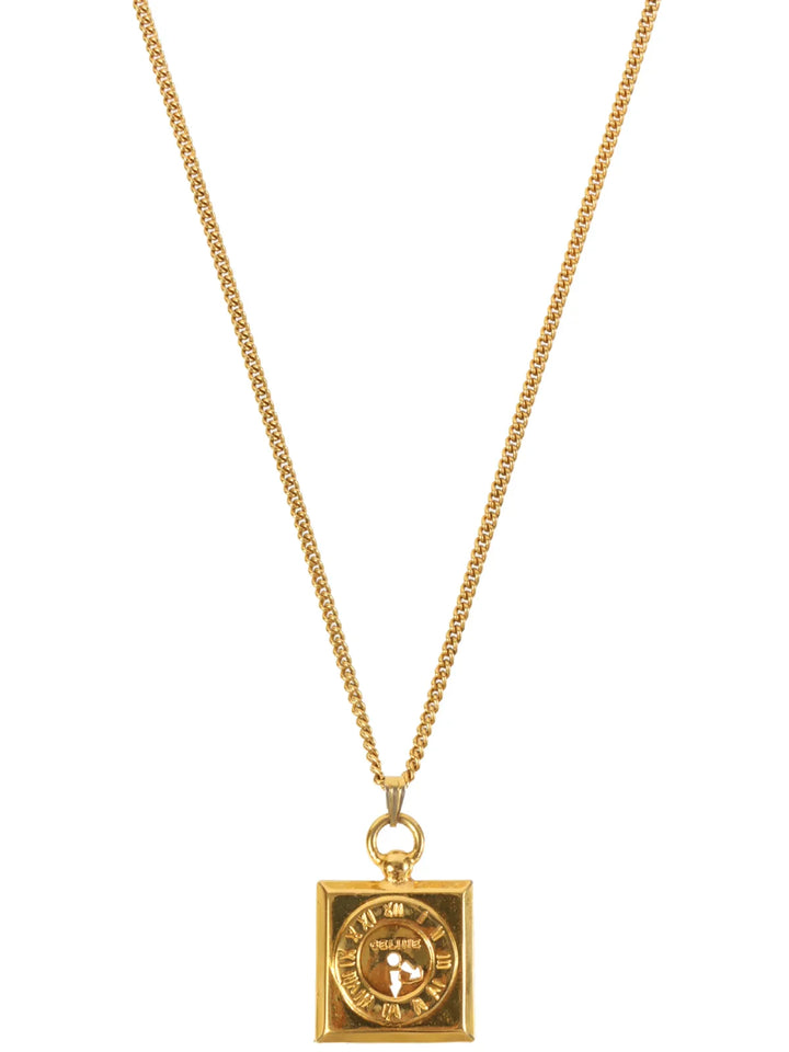 Celine Watch Motif Necklace Gold