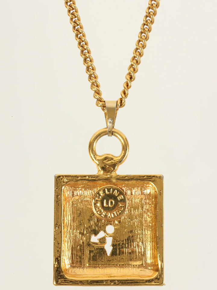 Celine Watch Motif Necklace Gold