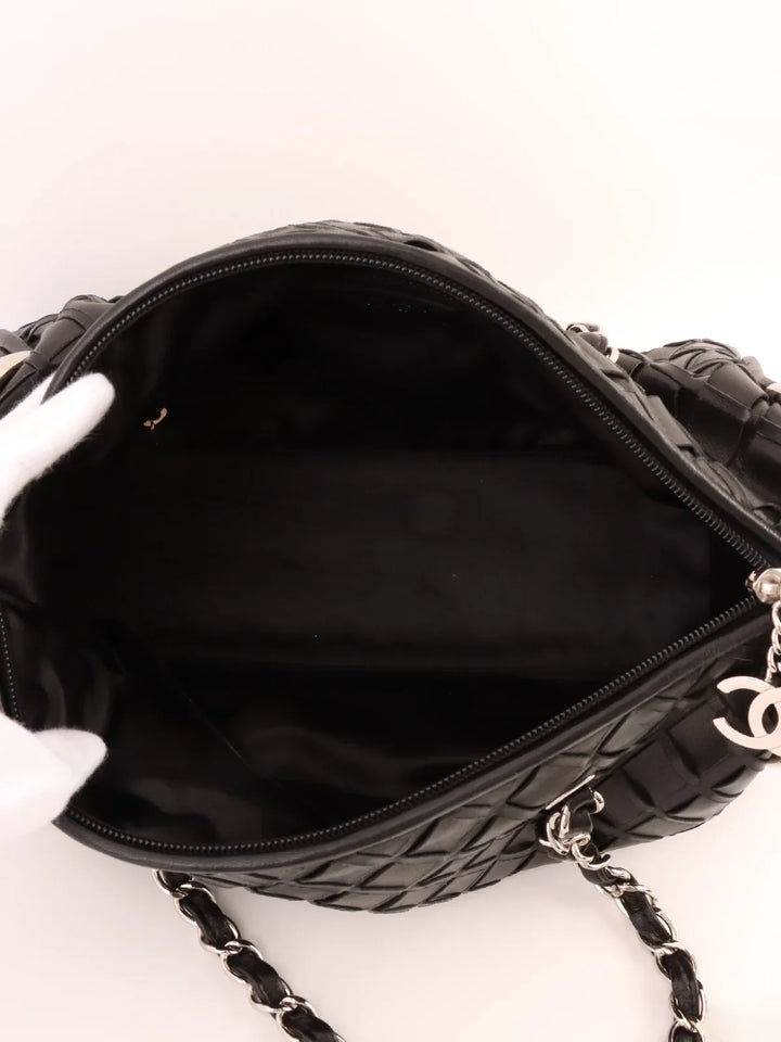 Chanel Around 2007 Made Cc Mark Charm Chain Mini Boston Black