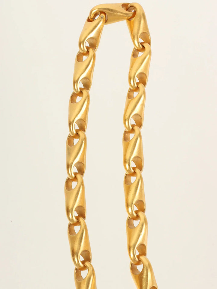 Celine Circle Logo Plate Chain Belt Gold