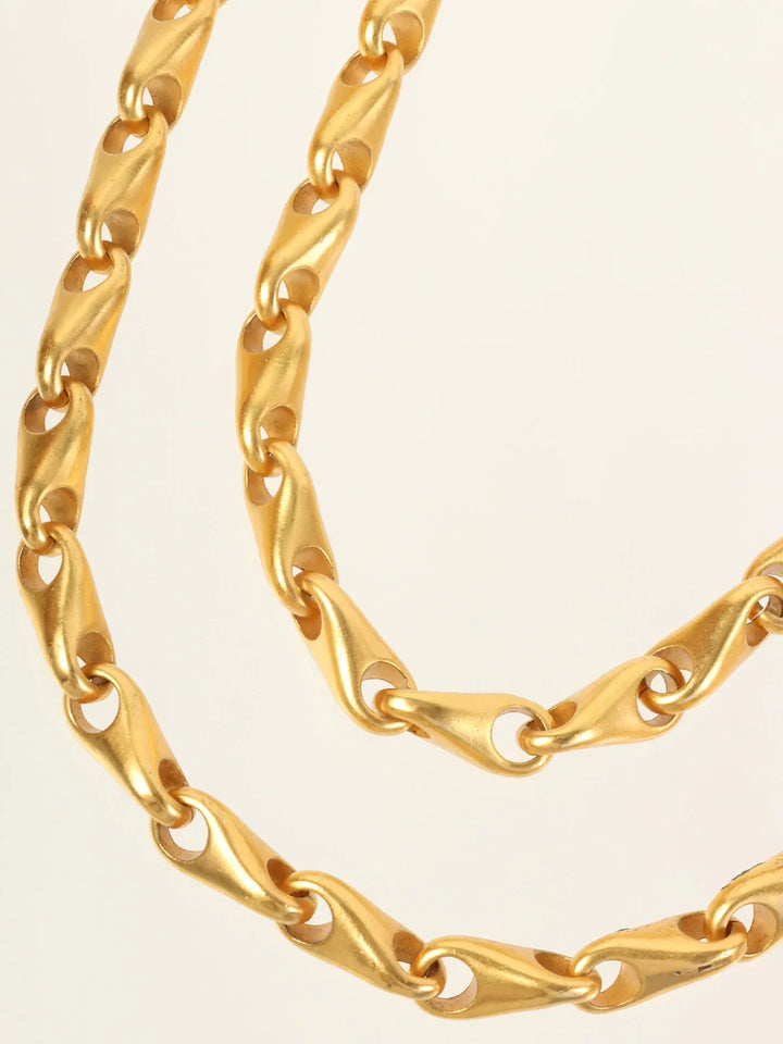 Celine Circle Logo Plate Chain Belt Gold