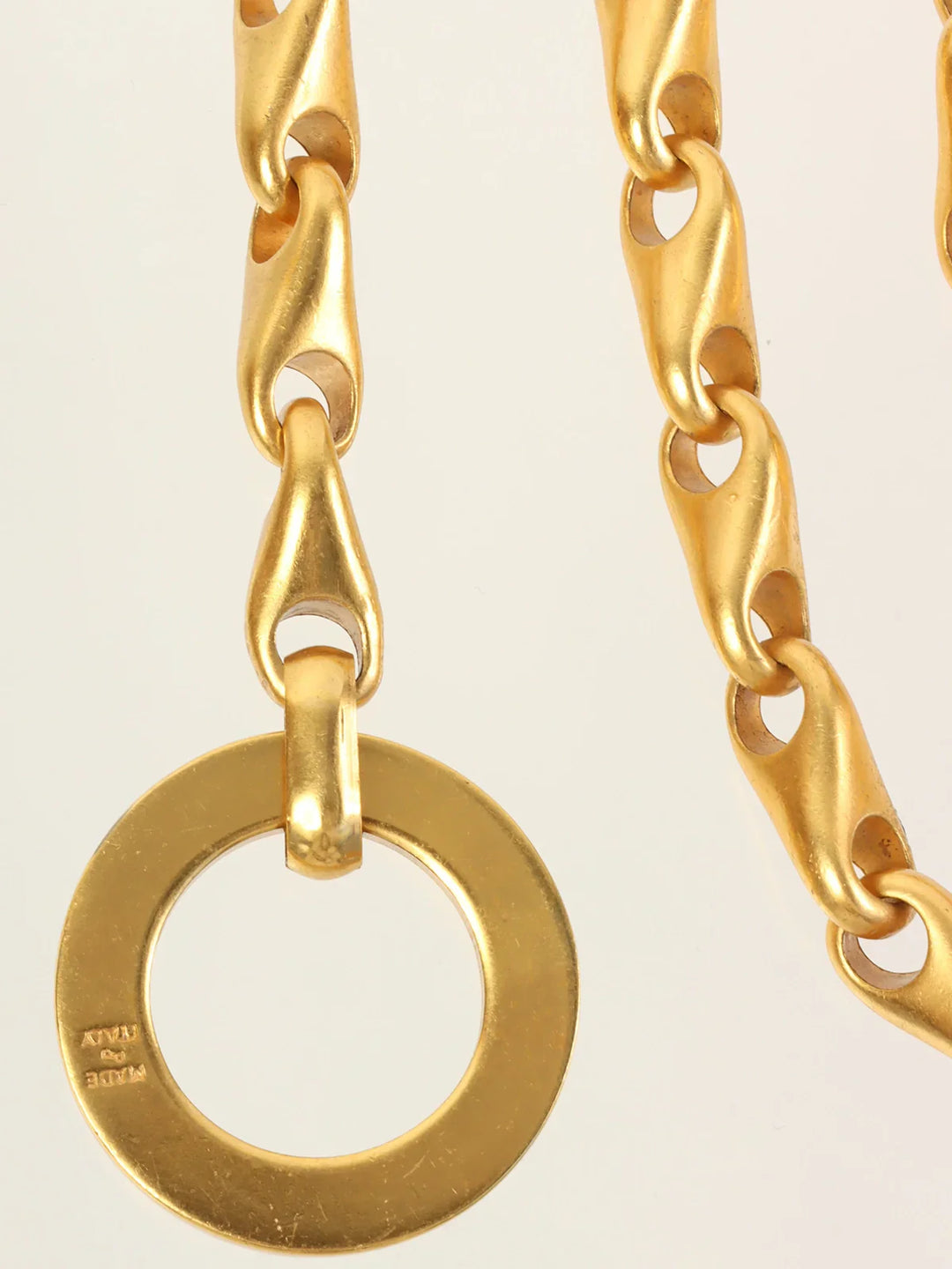 Celine Circle Logo Plate Chain Belt Gold