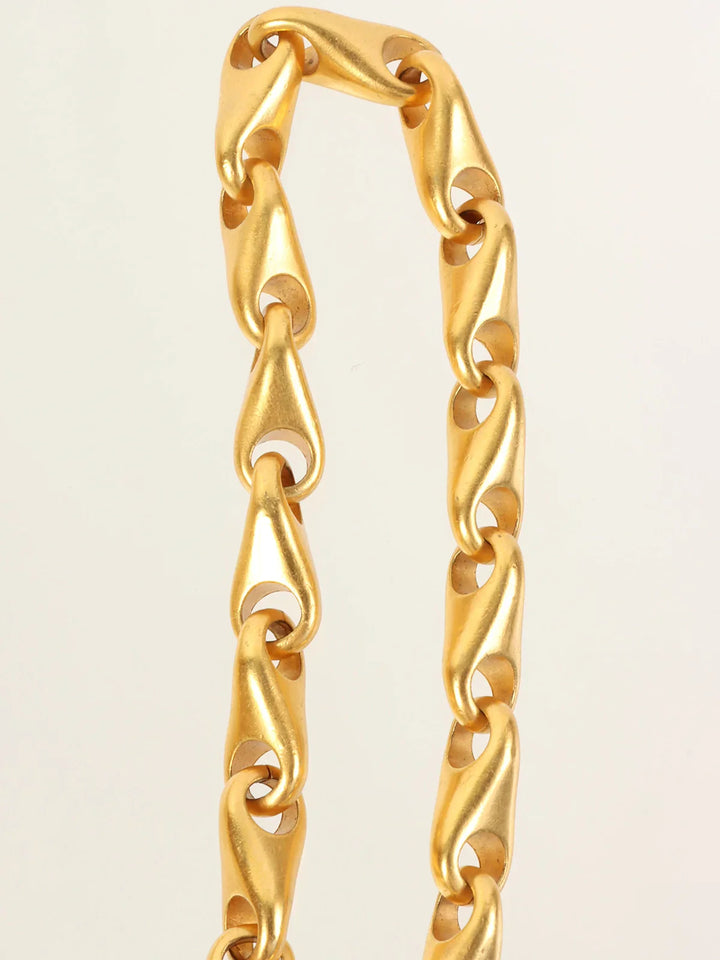 Celine Circle Logo Plate Chain Belt Gold