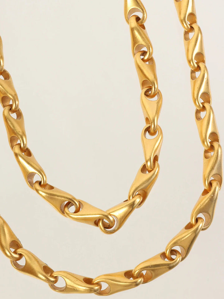 Celine Circle Logo Plate Chain Belt Gold