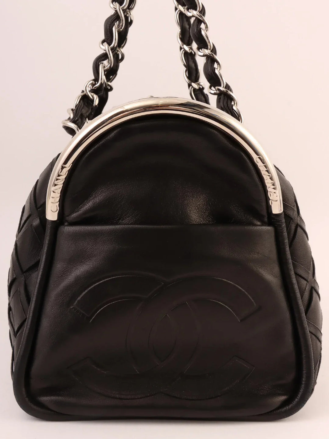 Chanel Around 2007 Made Cc Mark Charm Chain Mini Boston Black