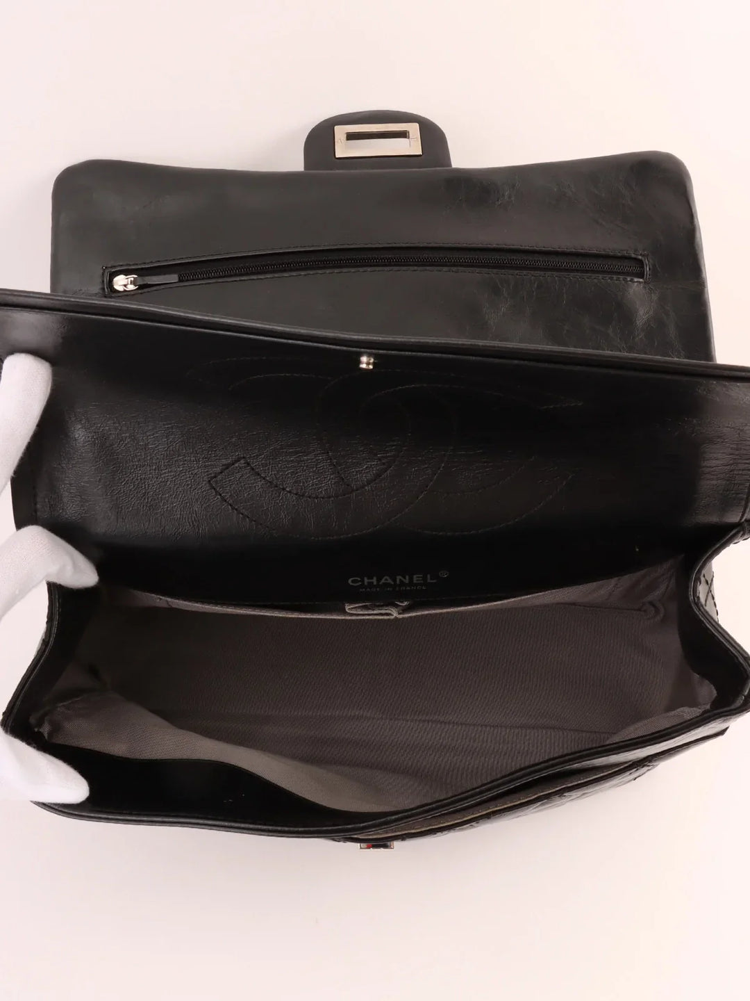 Chanel Around 2008 Made 2.55 Chain Shoulder Bag Black