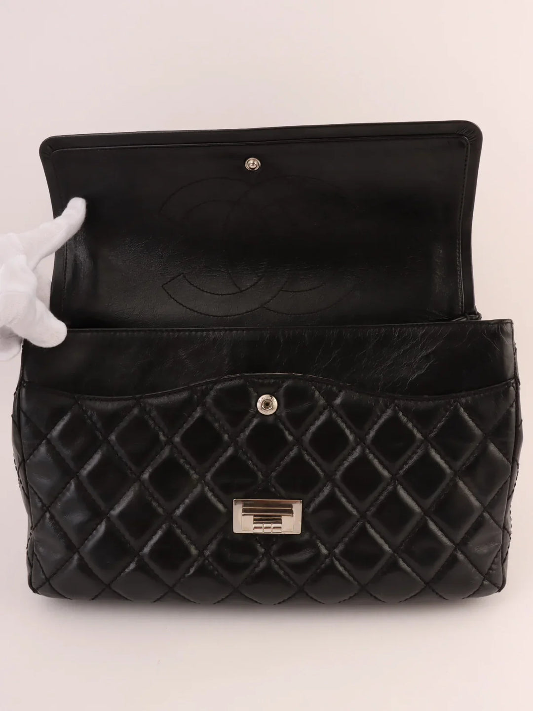 Chanel Around 2008 Made 2.55 Chain Shoulder Bag Black
