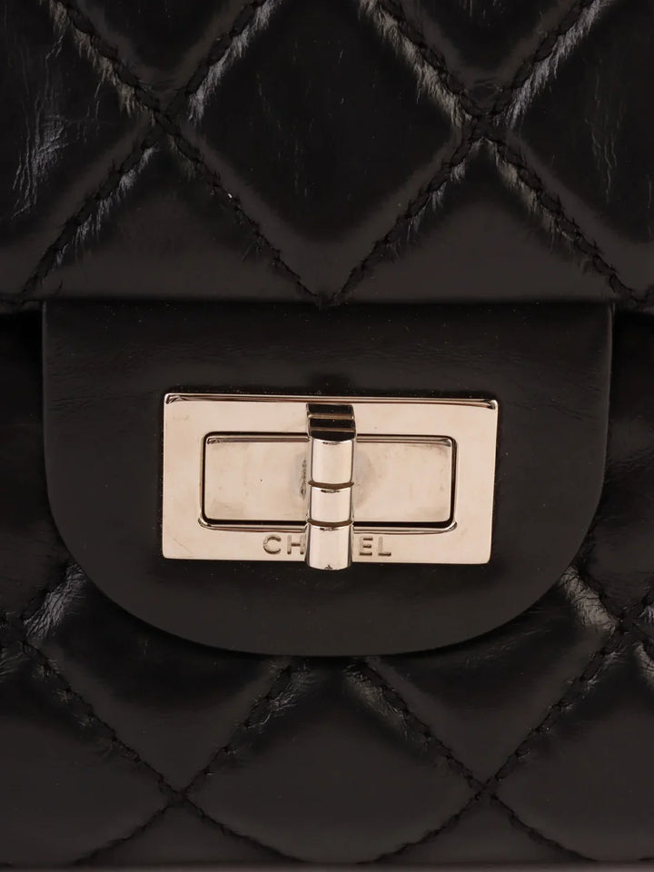 Chanel Around 2008 Made 2.55 Chain Shoulder Bag Black