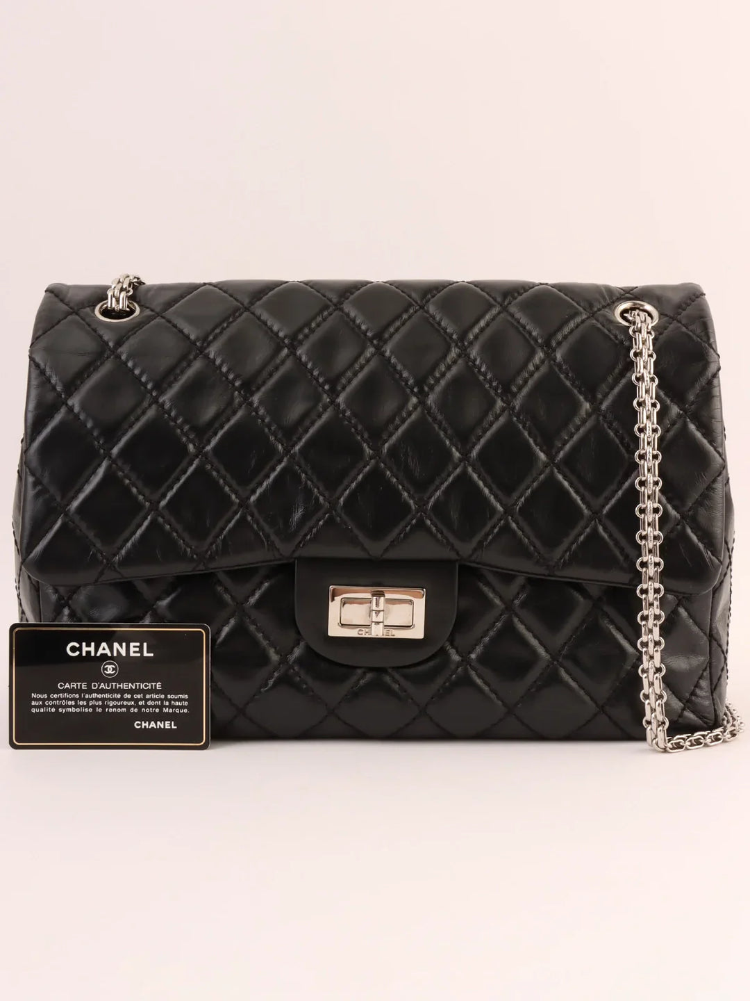 Chanel Around 2008 Made 2.55 Chain Shoulder Bag Black