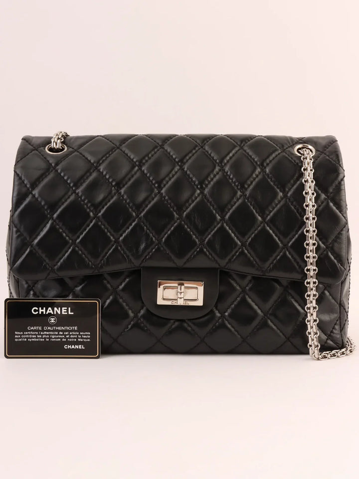 Chanel Around 2008 Made 2.55 Chain Shoulder Bag Black