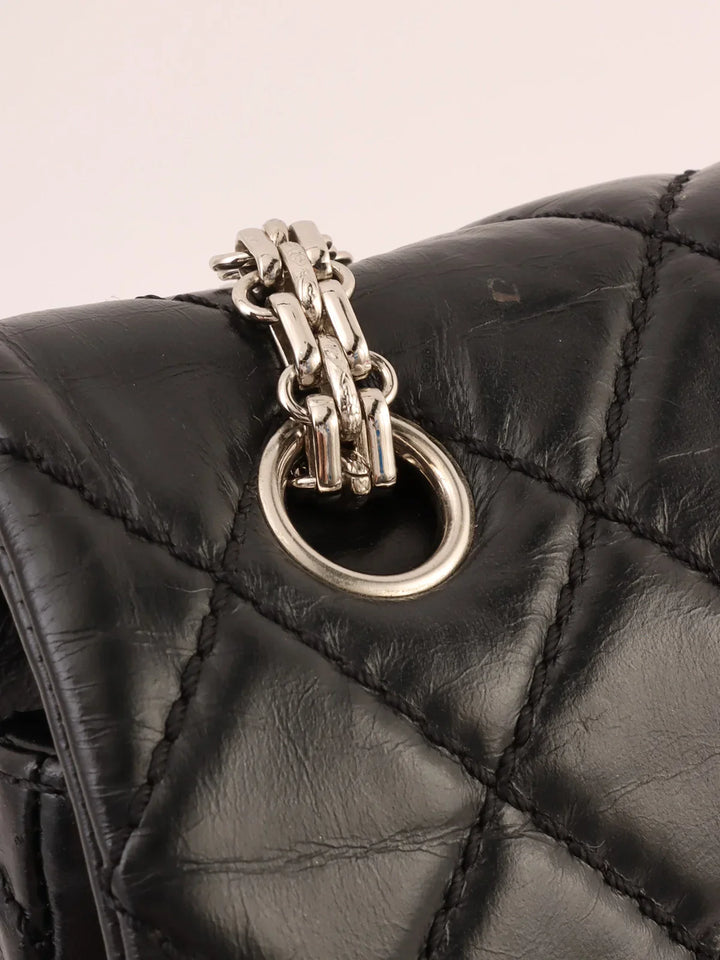 Chanel Around 2008 Made 2.55 Chain Shoulder Bag Black