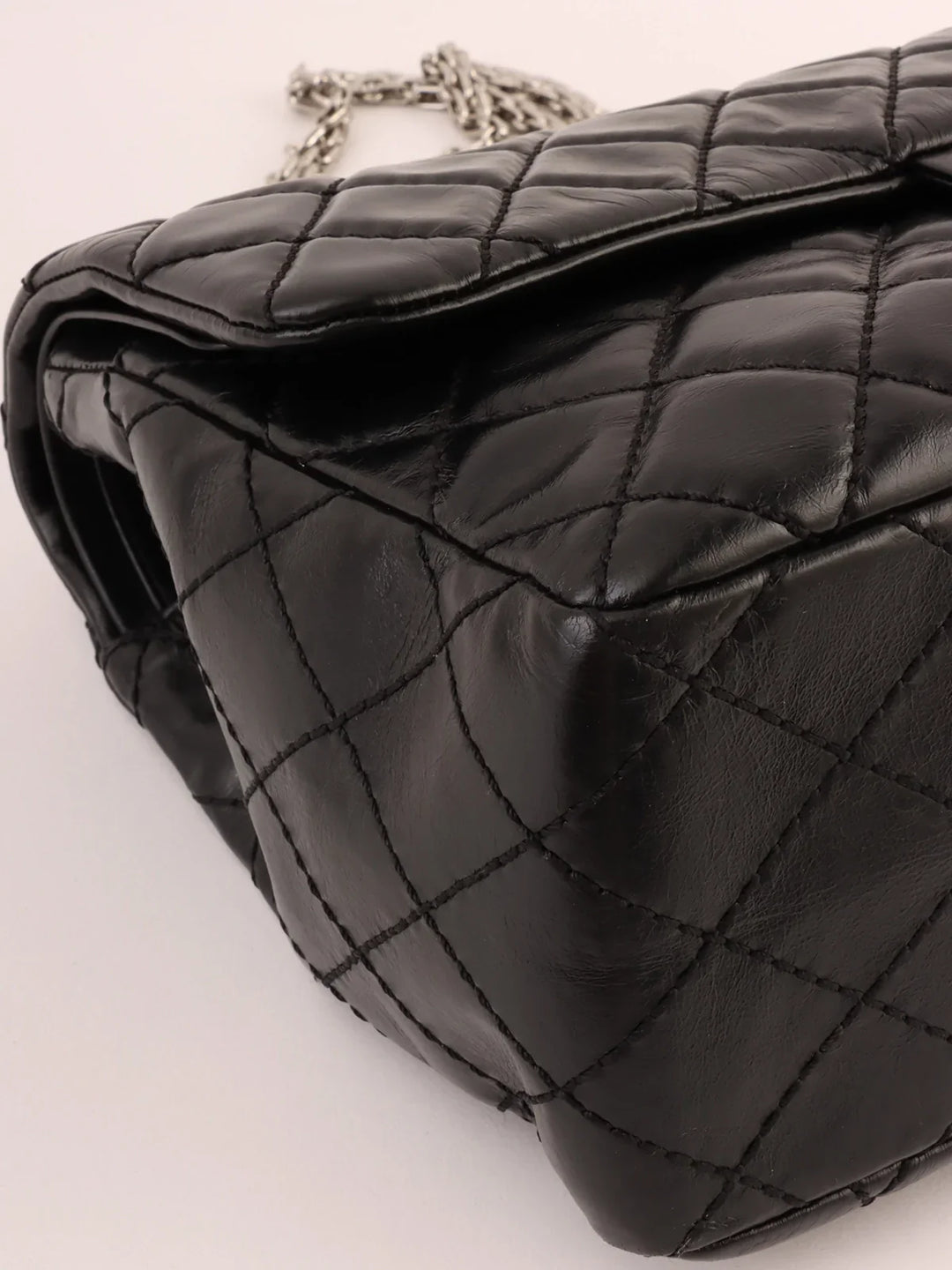 Chanel Around 2008 Made 2.55 Chain Shoulder Bag Black