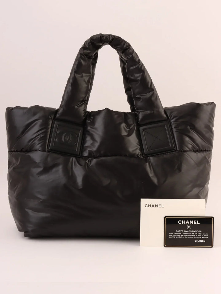Chanel Around 2009 Made Nyon Cc Cocoon Tote Bag Black
