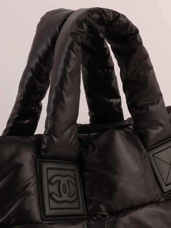 Chanel Around 2009 Made Nyon Cc Cocoon Tote Bag Black