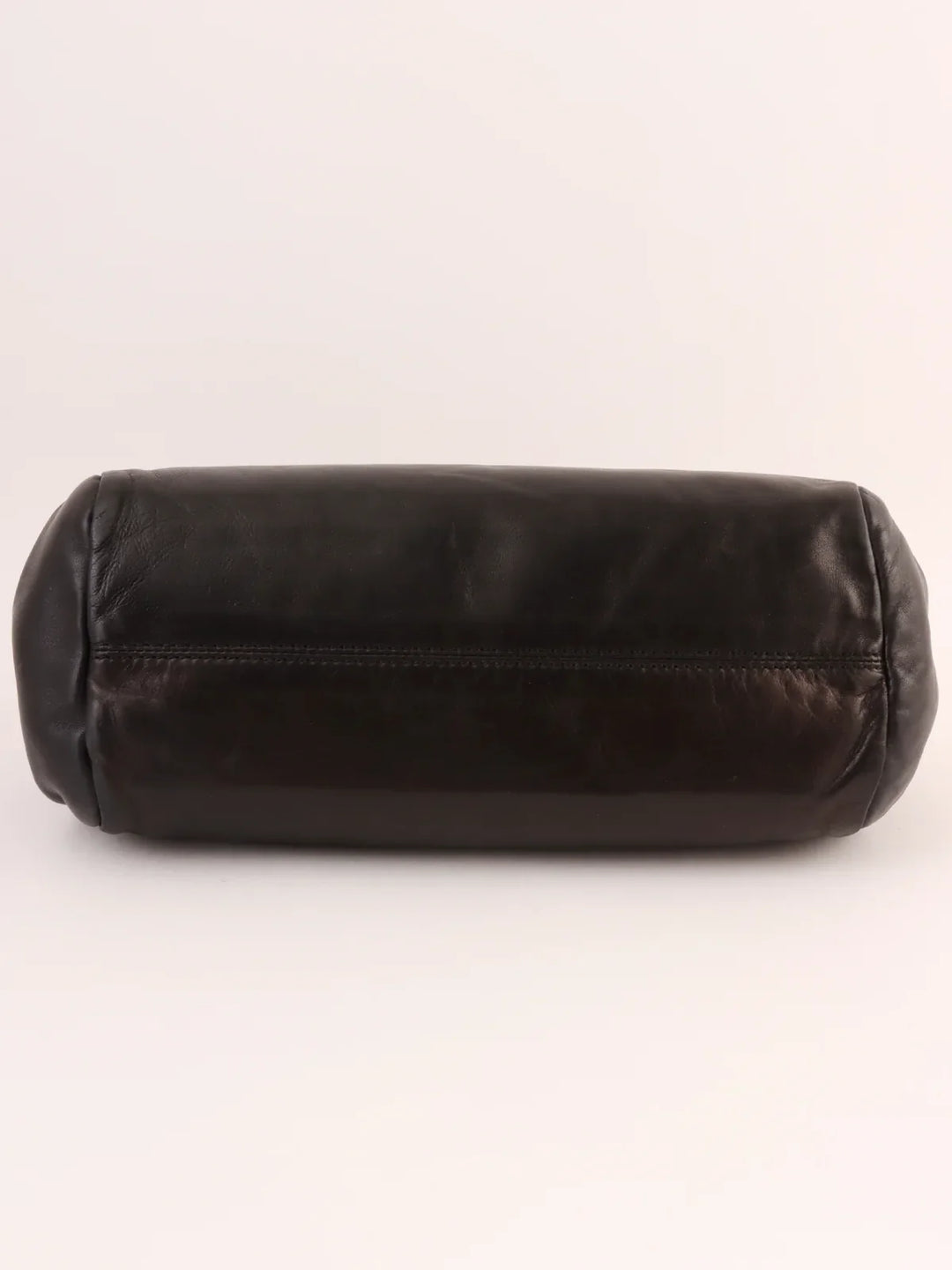Chanel Around 2005 Made Logo Plate Chain Shoulder Bag Black