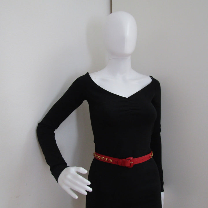 Chanel Belt in Red Leather