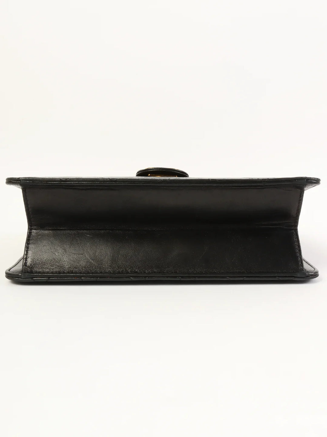 Chanel Around 1998 Made Straight New Cc Mark Plate Chain Bag Black