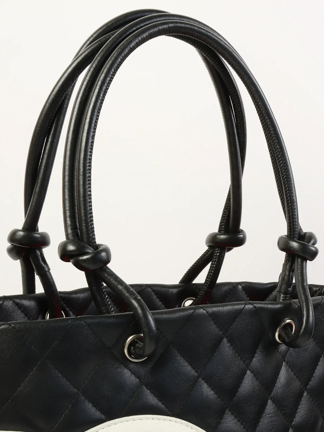 Chanel Around 2004 Made Cambon Tote Bag Black/White