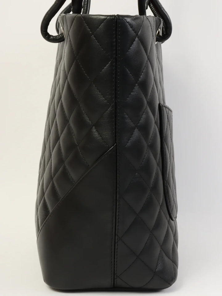 Chanel Around 2004 Made Cambon Tote Bag Black/White
