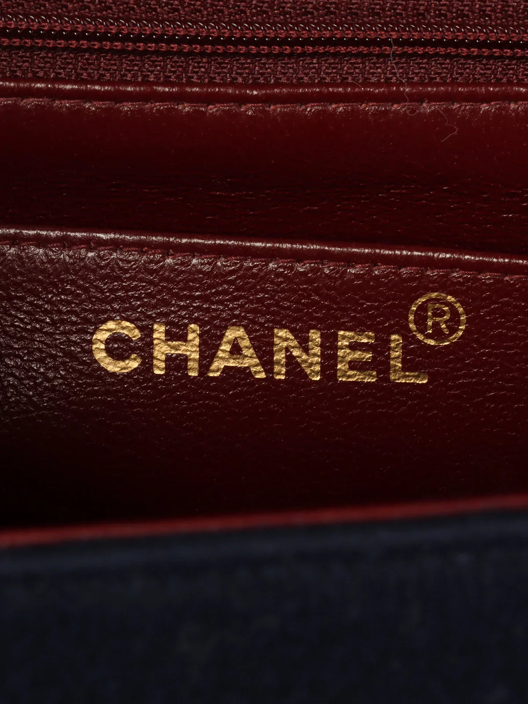 Chanel Around 1995 Made Jersey Straight New Chain Bag Jumbo Navy