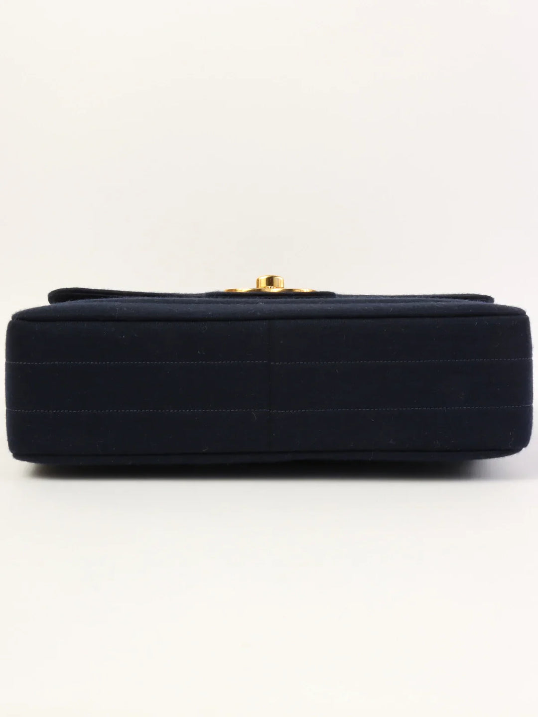 Chanel Around 1995 Made Jersey Straight New Chain Bag Jumbo Navy