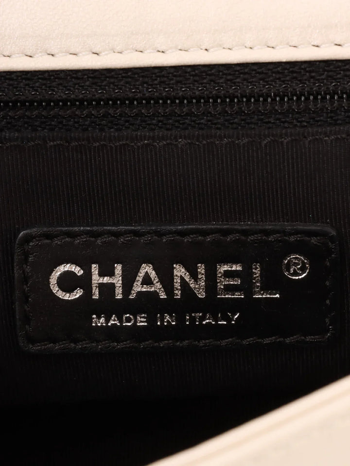 Chanel Around 2008 Made Bicolor 2.55 Chain Shoulder Bag Pearl White/Black