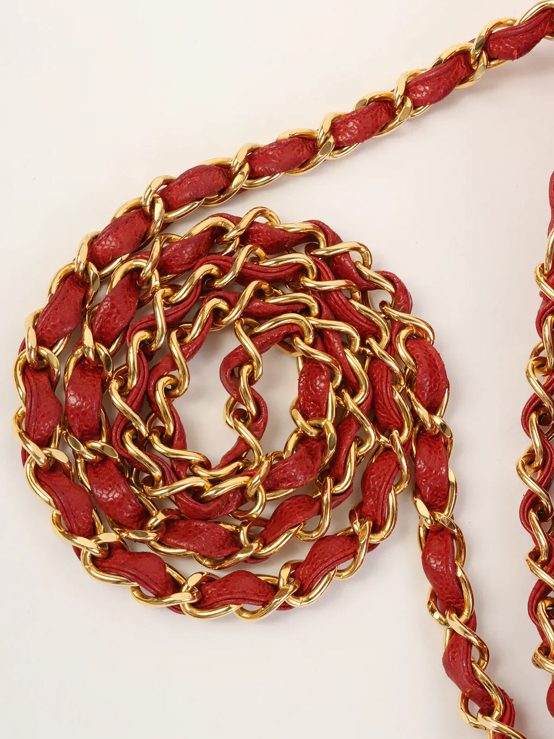 Chanel Around 1995 Made Caviar Skin Mademoiselle Stitch Cc Mark Chain Top Handle Bag Red