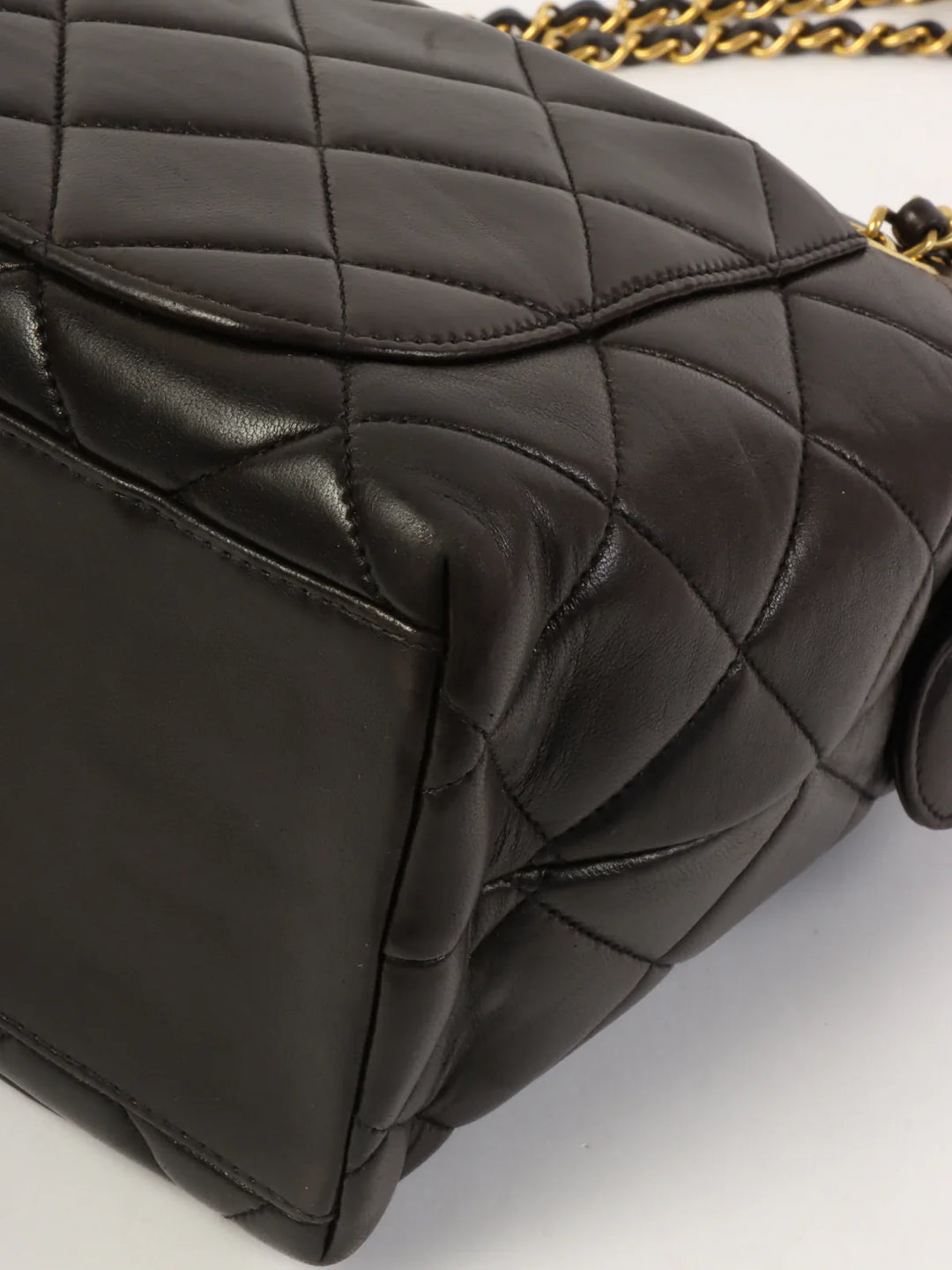 Chanel Around 1995 Made Cc Mark Sun Motif Charm Chain Tote Bag Black