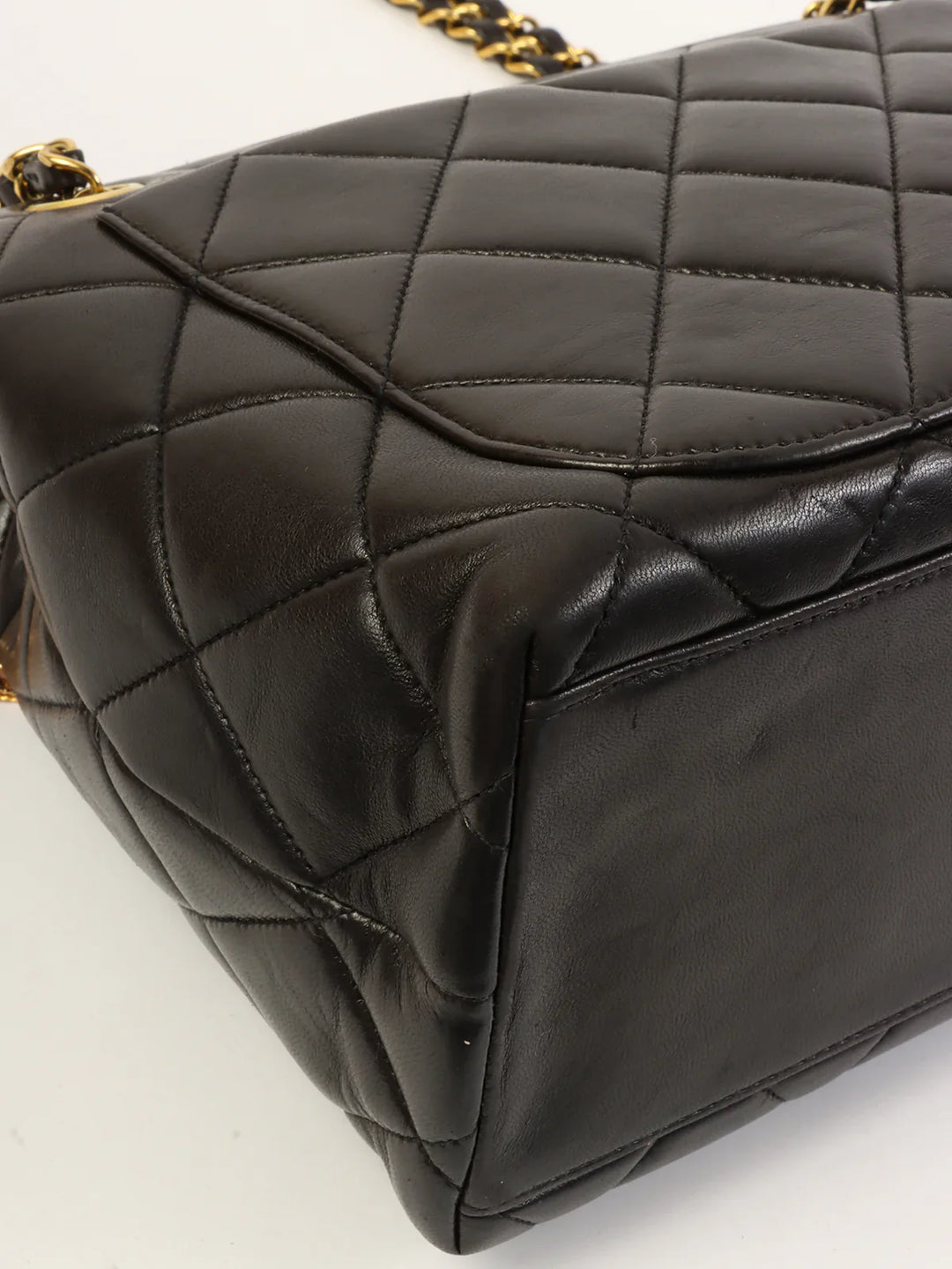 Chanel Around 1995 Made Cc Mark Sun Motif Charm Chain Tote Bag Black