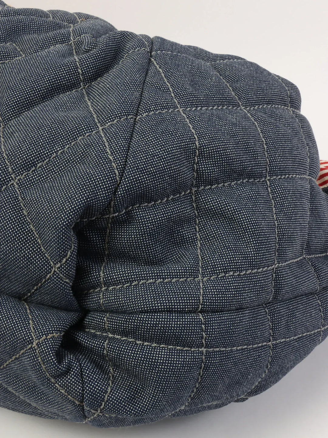 Chanel Around 2009 Made Denim Cc Mark Stitch Tote Bag Indigo/Red