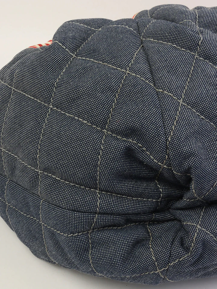 Chanel Around 2009 Made Denim Cc Mark Stitch Tote Bag Indigo/Red