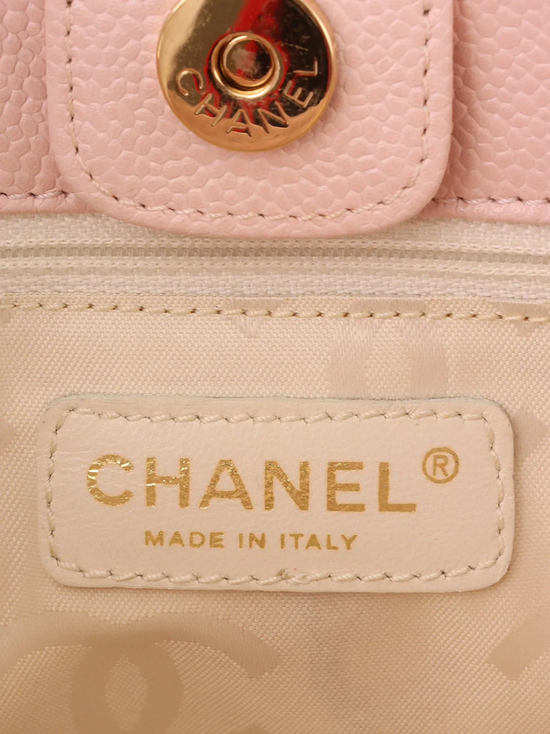 Chanel Around 2004 Made Triple Cc Mark Stitch Top Handle Bag Pastel Pink