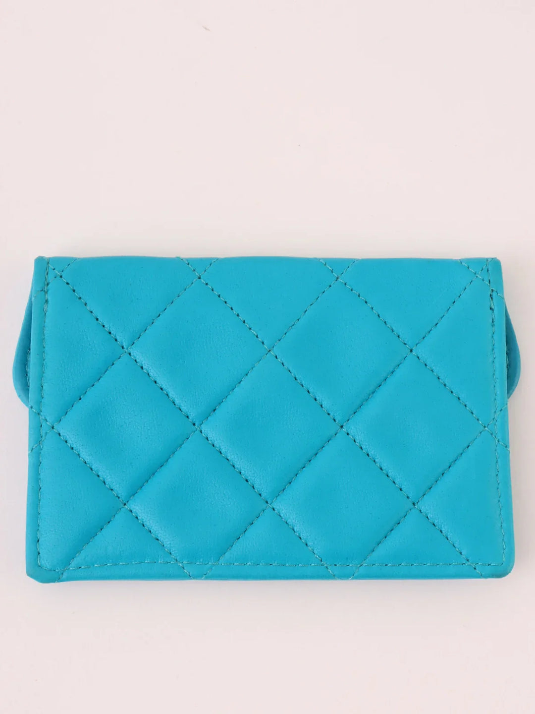 Chanel Around 1990 Made Turn-Lock Bijoux Chain Bag Turquoise Blue